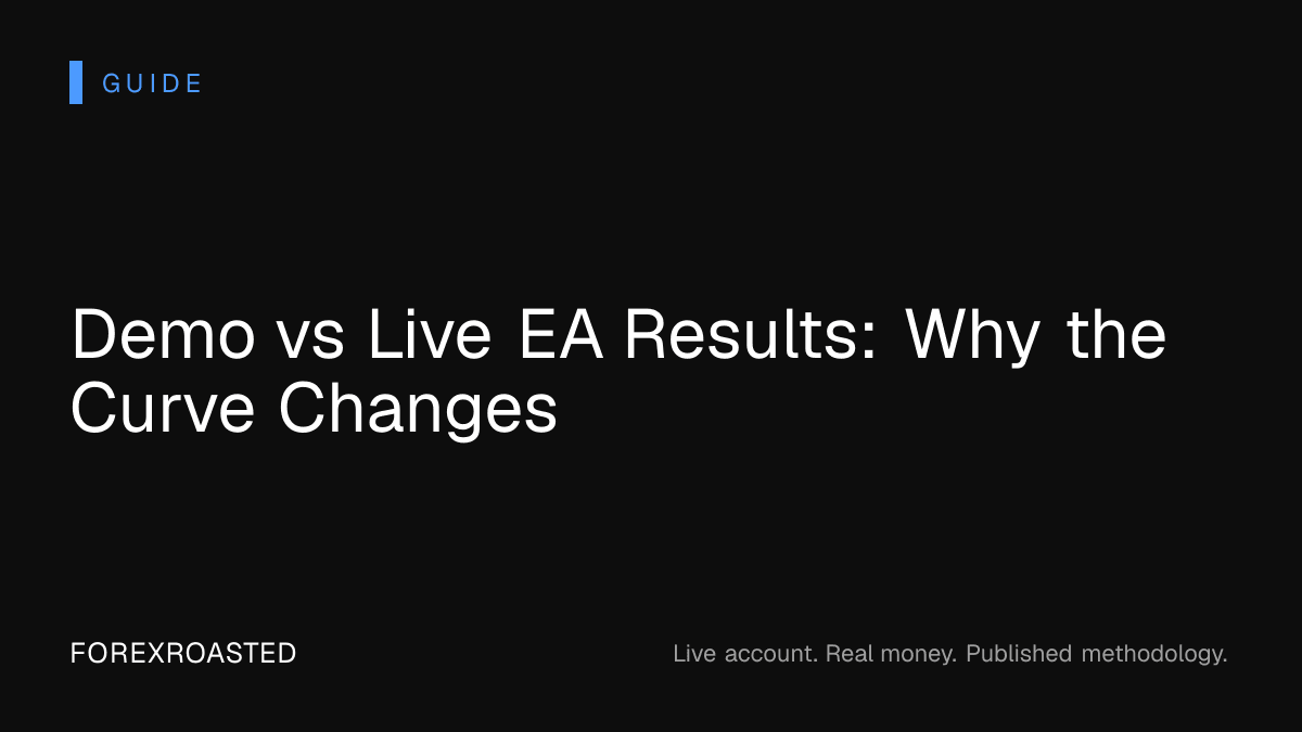 Demo and live expert advisor results compared through execution cost per trade