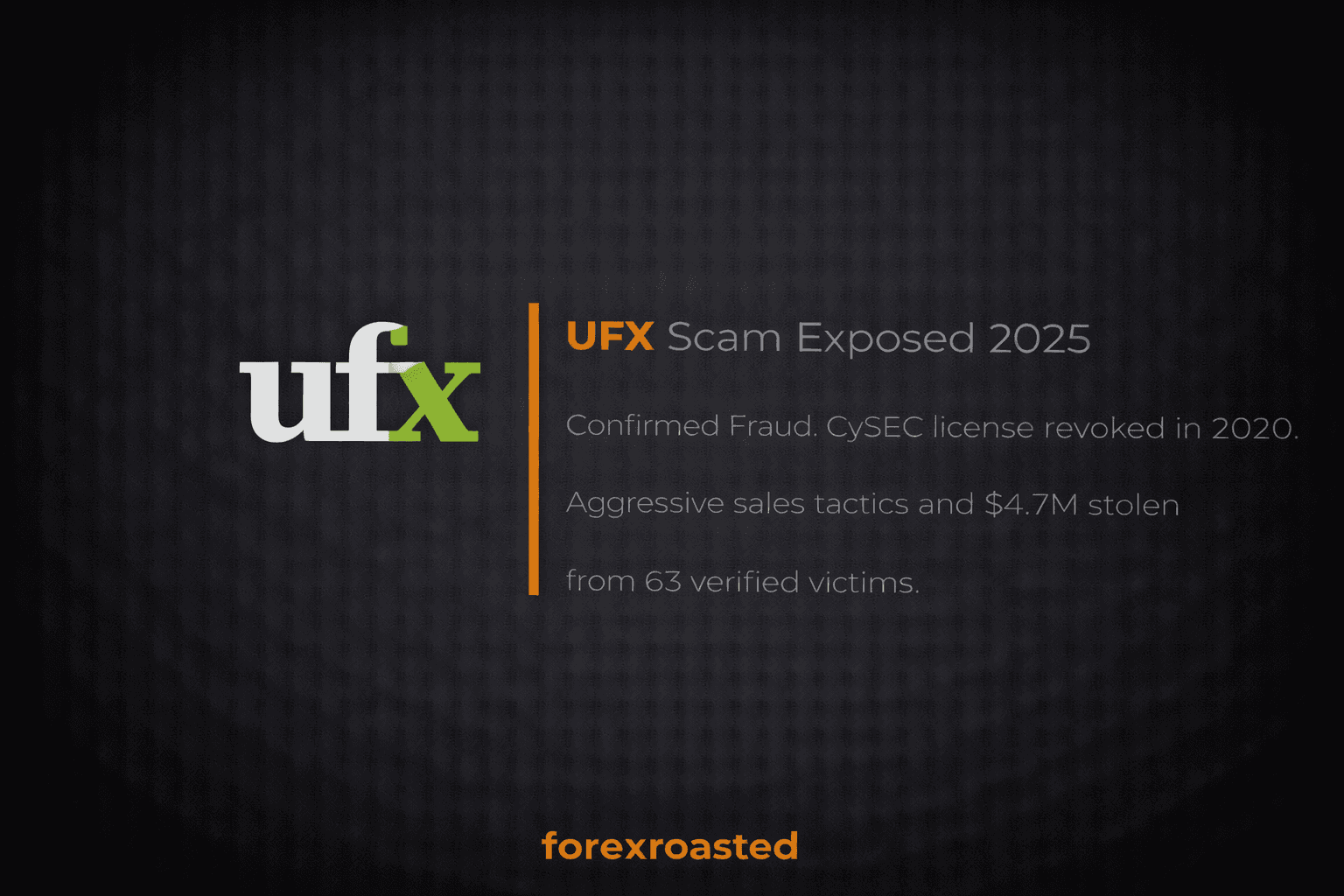 UFX broker scam investigation: revoked CySEC license details, aggressive sales tactics evidence, and $4.7M victim loss report.